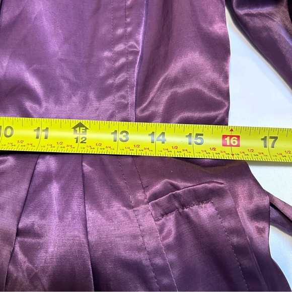 Satin Women’s Jacket Sz S Purple Ruffles Balloon Sleeve Party whimsy Artsy GUC - Picture 13 of 16